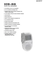 Preview for 1 page of Sony ICD-80 - Ic Recorder Specifications