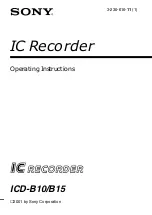 Sony ICD-B10 - Ic Recorder Operating Instructions Manual предпросмотр