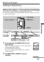 Предварительный просмотр 21 страницы Sony ICD-B10 - Ic Recorder Operating Instructions Manual