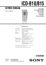 Sony ICD-B10 - Ic Recorder Service Manual предпросмотр