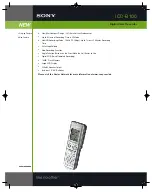 Preview for 1 page of Sony ICD-B100 Specifications