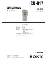 Sony ICD-B17 - Ic Recorder Serivce Manual preview