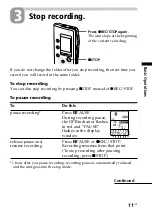 Preview for 11 page of Sony ICD-B25 Operating Instructions  (primary manual) Operating Instructions Manual