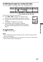 Preview for 25 page of Sony ICD-B25 Operating Instructions  (primary manual) Operating Instructions Manual