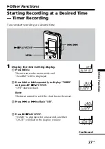 Preview for 27 page of Sony ICD-B25 Operating Instructions  (primary manual) Operating Instructions Manual