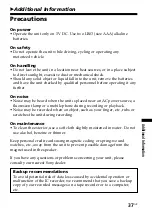 Preview for 37 page of Sony ICD-B25 Operating Instructions  (primary manual) Operating Instructions Manual