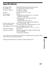 Preview for 45 page of Sony ICD-B25 Operating Instructions  (primary manual) Operating Instructions Manual