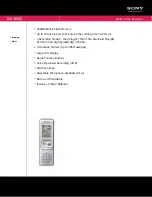 Sony ICD-B500 Specification Sheet preview