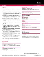 Preview for 2 page of Sony ICD-B500 Specification Sheet