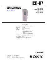 Sony ICD-B7 - Ic Recorder Service Manual предпросмотр