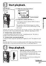 Предварительный просмотр 21 страницы Sony ICD-BM1A - Memory Stick Media Digital Voice Recorder Operating Instructions Manual