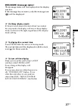 Предварительный просмотр 27 страницы Sony ICD-BM1A - Memory Stick Media Digital Voice Recorder Operating Instructions Manual