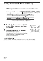 Предварительный просмотр 42 страницы Sony ICD-BM1A - Memory Stick Media Digital Voice Recorder Operating Instructions Manual