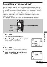 Предварительный просмотр 47 страницы Sony ICD-BM1A - Memory Stick Media Digital Voice Recorder Operating Instructions Manual