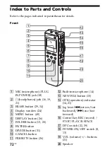 Предварительный просмотр 72 страницы Sony ICD-BM1A - Memory Stick Media Digital Voice Recorder Operating Instructions Manual