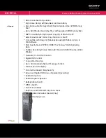 Preview for 1 page of Sony ICD-BM1A - Memory Stick Media Digital Voice Recorder Specifications