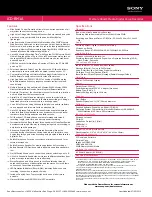 Preview for 2 page of Sony ICD-BM1A - Memory Stick Media Digital Voice Recorder Specifications