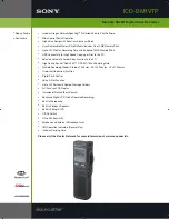 Sony ICD-BM1VTP Specifications preview