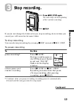 Предварительный просмотр 13 страницы Sony ICD-BP120 - Ic Recorder Operating Instructions Manual