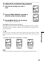 Предварительный просмотр 31 страницы Sony ICD-BP120 - Ic Recorder Operating Instructions Manual