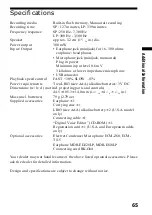 Предварительный просмотр 65 страницы Sony ICD-BP120 - Ic Recorder Operating Instructions Manual