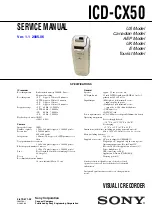 Sony ICD-CX50 - Visual Voice Recorder Service Manual preview