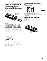 Предварительный просмотр 11 страницы Sony ICD-MS1 - Memory Stick Ic Recorder Operating Instructions Manual