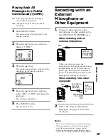 Предварительный просмотр 37 страницы Sony ICD-MS1 - Memory Stick Ic Recorder Operating Instructions Manual