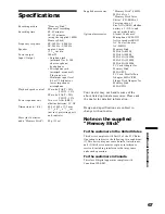 Предварительный просмотр 67 страницы Sony ICD-MS1 - Memory Stick Ic Recorder Operating Instructions Manual