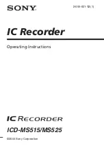 Sony ICD-MS525 Operating Instructions Manual preview