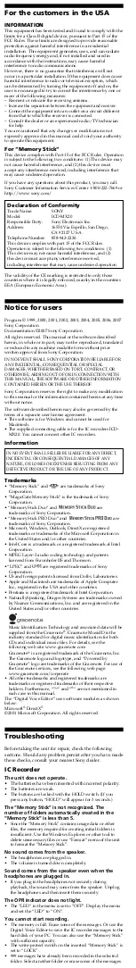 Preview for 13 page of Sony ICD-MX20 - Memory Stick Pro Duo Digital Voice... User Manual