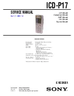 Предварительный просмотр 1 страницы Sony ICD-P17 - Ic Recorder Service Manual