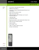 Sony ICD-P320 Digital Voice Editor 2 Specifications preview