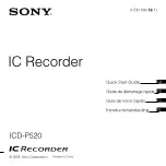 Предварительный просмотр 1 страницы Sony ICD-P520 - Digital Voice Recorder Quick Start Manual