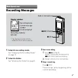 Предварительный просмотр 7 страницы Sony ICD-P520 - Digital Voice Recorder Quick Start Manual