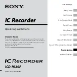 Sony ICD-P530F - Ic Recorder Operating Instructions Manual предпросмотр