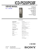 Sony ICD-P530F - Ic Recorder Service Manual предпросмотр