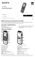 Preview for 1 page of Sony ICD-PX240 Quick Start Manual