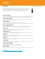 Preview for 1 page of Sony ICD-PX333 Specifications