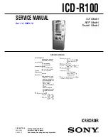 Sony ICD-R100 Operating Instructions  (primary manual) Service Manual preview