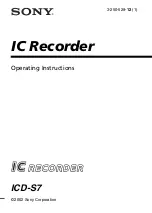 Sony ICD-S7 Operating Instructions Manual предпросмотр