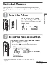 Предварительный просмотр 17 страницы Sony ICD-S7 Operating Instructions Manual