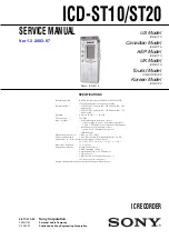 Предварительный просмотр 1 страницы Sony ICD-ST10 - Icd Recorder Service Manual