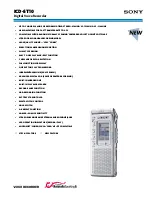 Sony ICD-ST10 - Icd Recorder Specifications preview