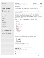 Preview for 138 page of Sony ICD-SX1000 Help Manual