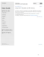 Preview for 231 page of Sony ICD-SX1000 Help Manual