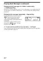 Предварительный просмотр 22 страницы Sony ICD-SX20 Operating Instructions Manual