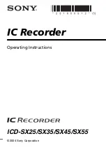 Sony ICD-SX25 - Icd Recorder Operating Instructions Manual preview