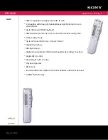 Sony ICD-SX46 - Ic Recorder Specifications preview