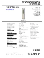 Sony ICD-SX68 Marketing Service Manual preview